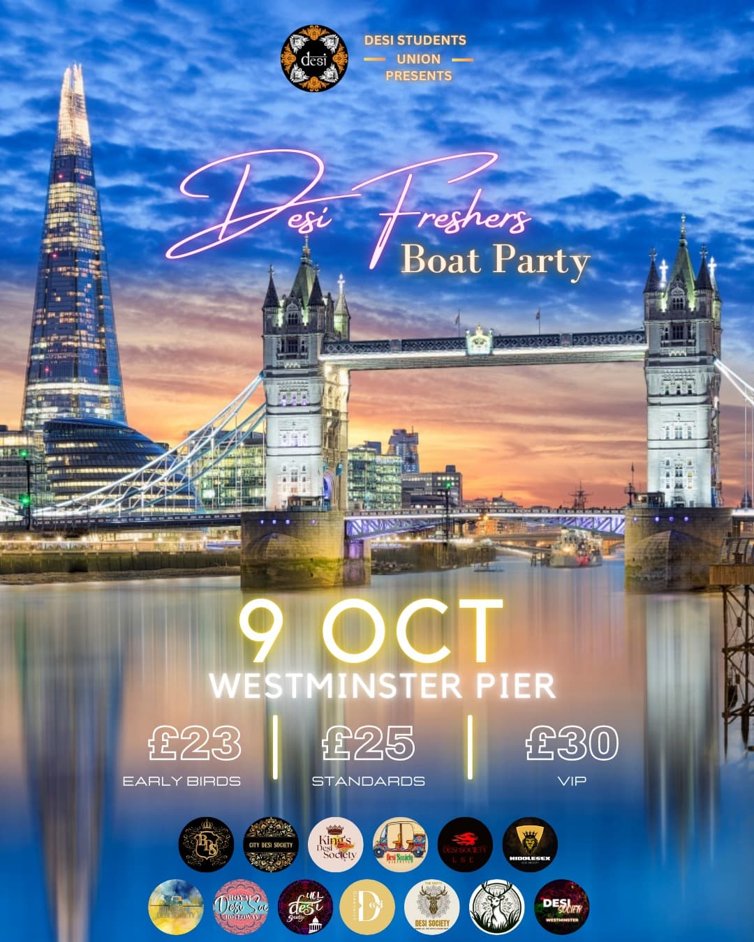 Desi Freshers Boat Party poster