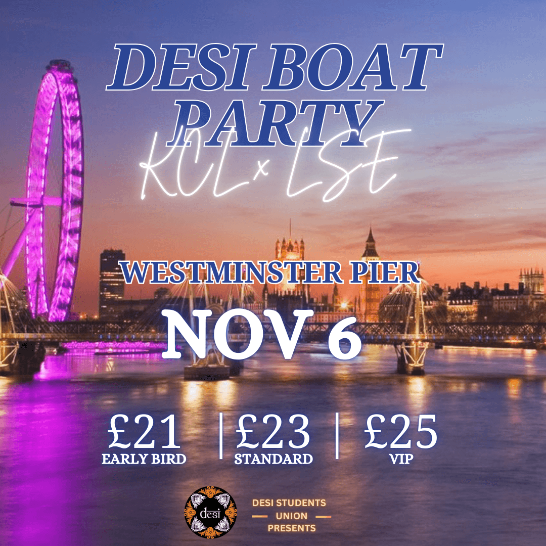 KCL X LSE Desi Boat Party poster