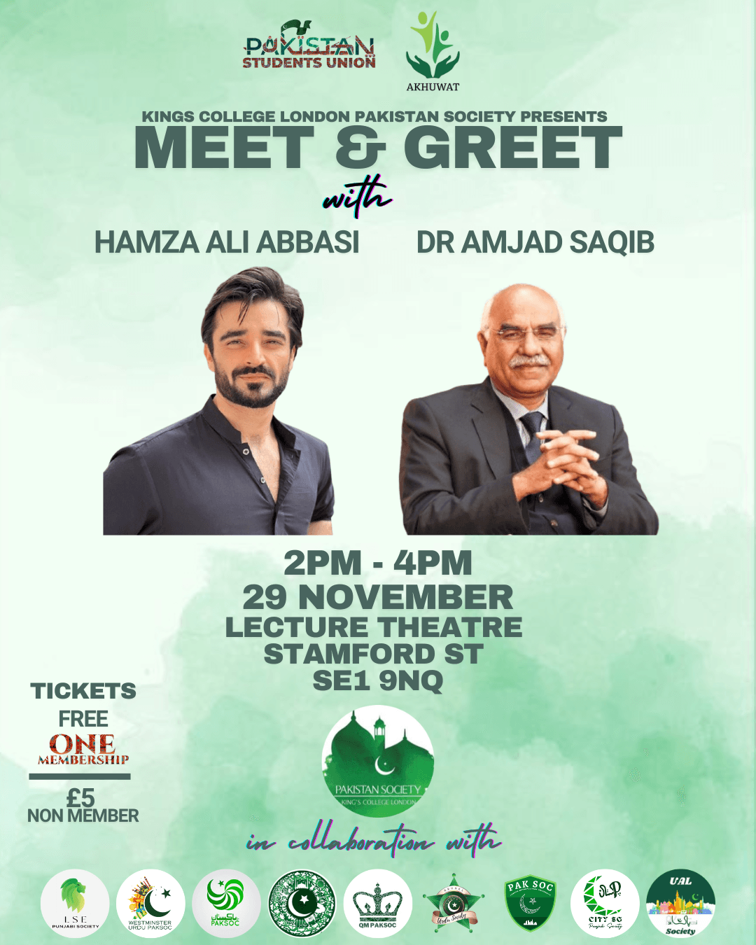 Meet & Greet with Hamza Ali Abbasi and Dr Amjad Saqib poster