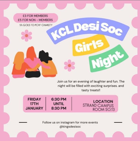 Kings Desi Society Girls Night poster