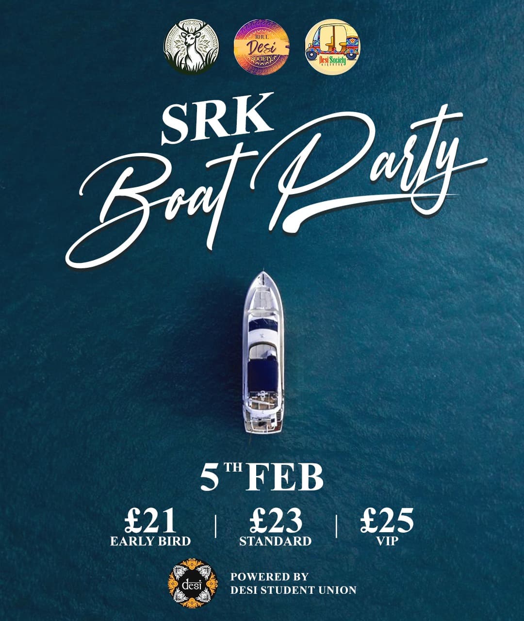 SRK Boat Party poster