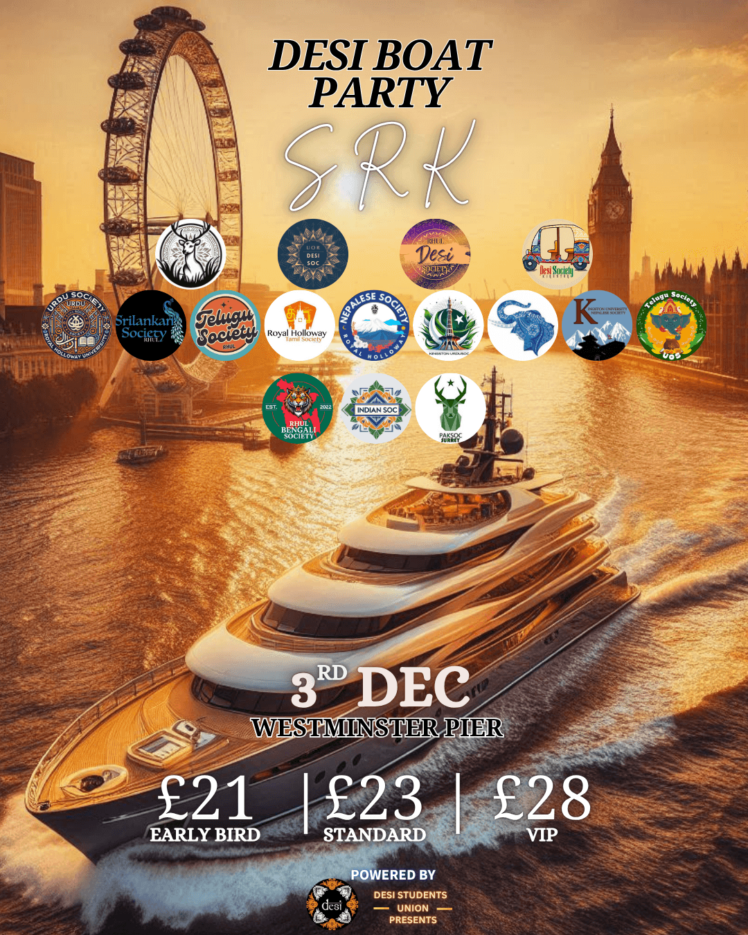 S R K Boat Party poster